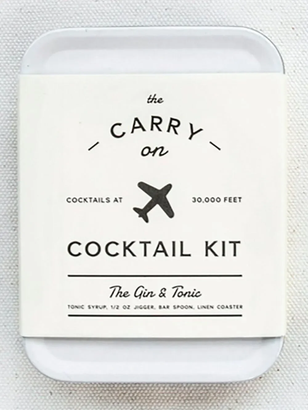 The Carry On Cocktail Kit - The Gin & Tonic White Travel Tin By W&P Design